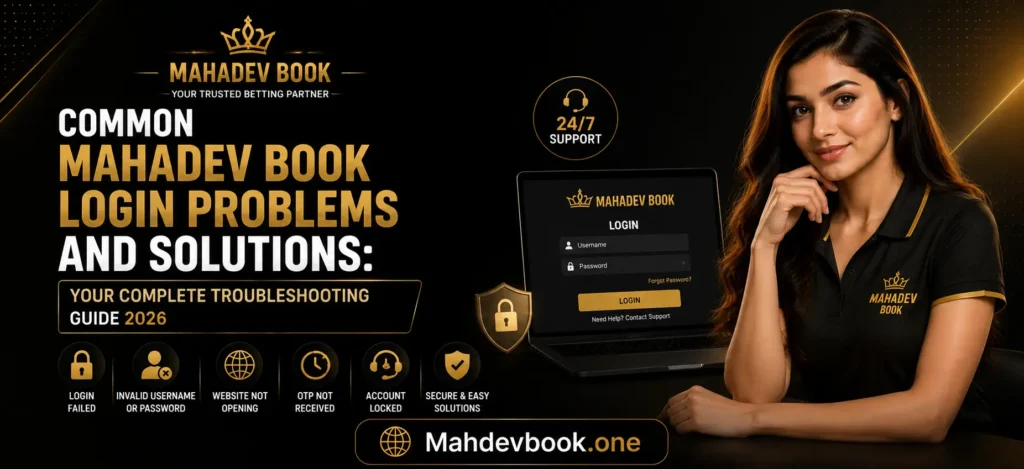 Common Mahdev Book Login Problems and solutions Banner by Mahdevbook.one