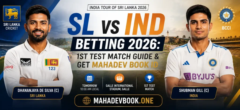 Sl vs IND TEst Match Banner by Mahdevbook.one