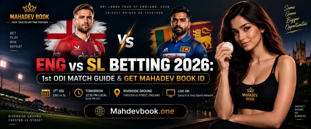 ENG vs SL Betting 2026 1st ODI Match Guide Banner by mahadevbook.one